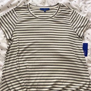 Women’s Ribbed Black and white striped shirt